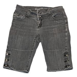 Vintage Womens G-Unit Denim Bermuda Jeans Shorts Bling Gray Size 7